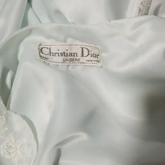 Vintage Christian Dior night gown ligth blue from the 70's