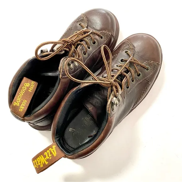 Vintage Doc Dr Martens 8287 Brown Leather Ankle Boots Size 6 8 Chunky Y2K Combat
