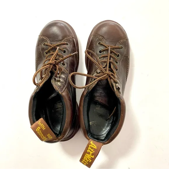 Vintage Doc Dr Martens 8287 Brown Leather Ankle Boots Size 6 8 Chunky Y2K Combat