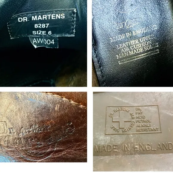 Vintage Doc Dr Martens 8287 Brown Leather Ankle Boots Size 6 8 Chunky Y2K Combat