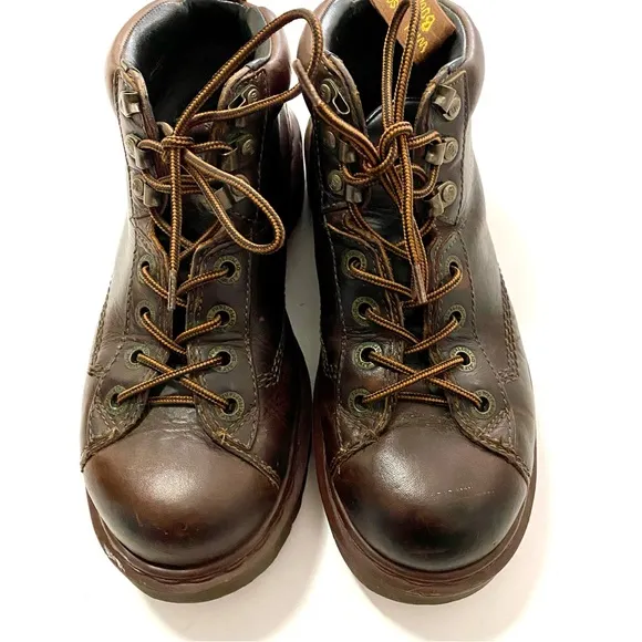 Vintage Doc Dr Martens 8287 Brown Leather Ankle Boots Size 6 8 Chunky Y2K Combat