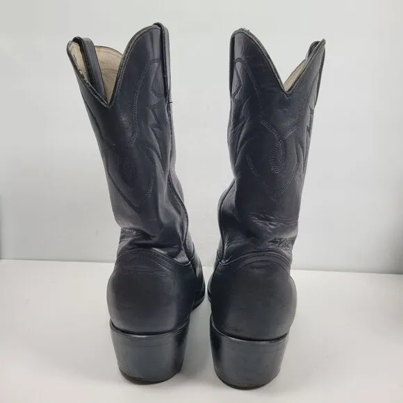 Vintage Durango TR760 Men's Black Leather Cowboy Boots US Size 12EE