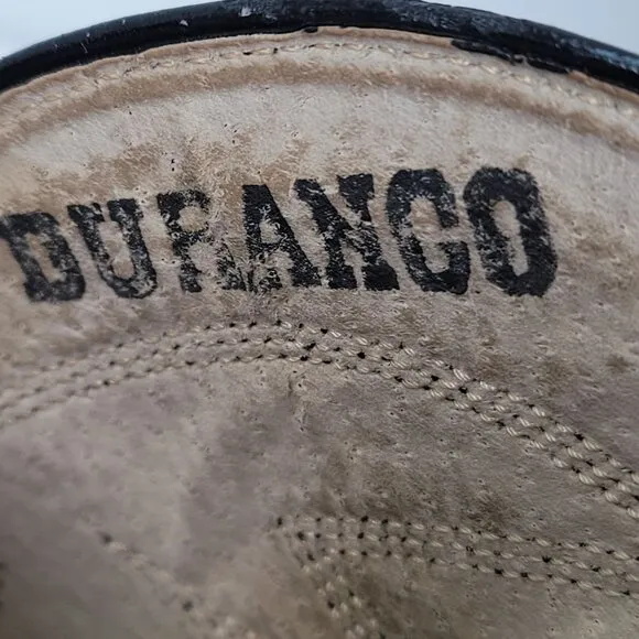 Vintage Durango TR760 Men's Black Leather Cowboy Boots US Size 12EE