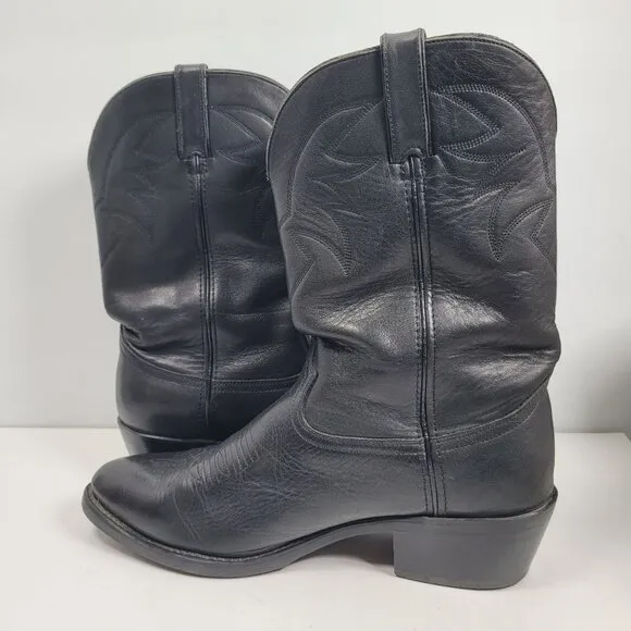 Vintage Durango TR760 Men's Black Leather Cowboy Boots US Size 12EE