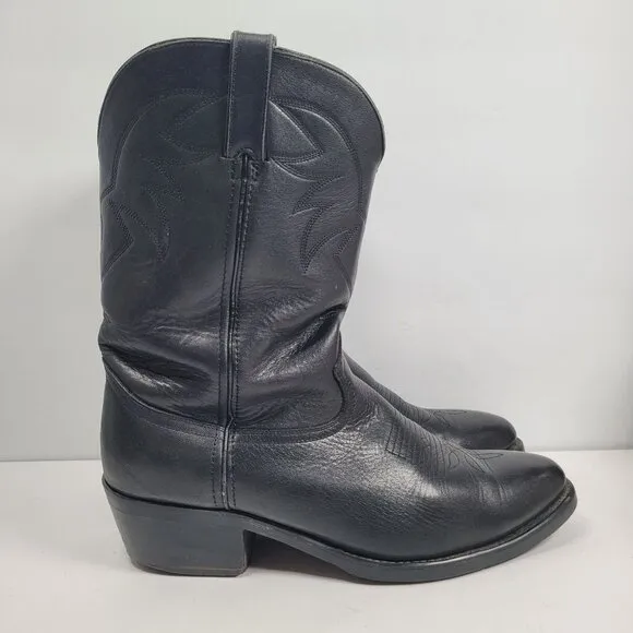 Vintage Durango TR760 Men's Black Leather Cowboy Boots US Size 12EE