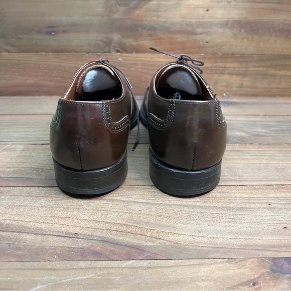 Vintage Hanover Dress Shoes Men's 7.5 D Oxford Wingtip Brown Leather Classic USA