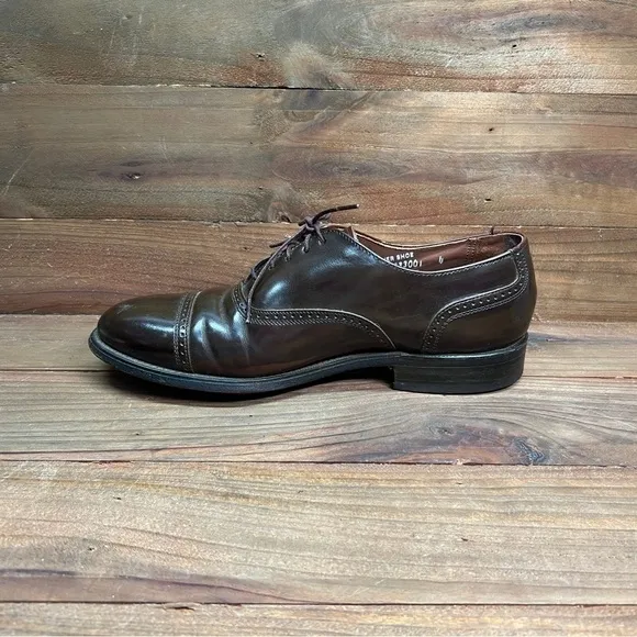 Vintage Hanover Dress Shoes Men's 7.5 D Oxford Wingtip Brown Leather Classic USA