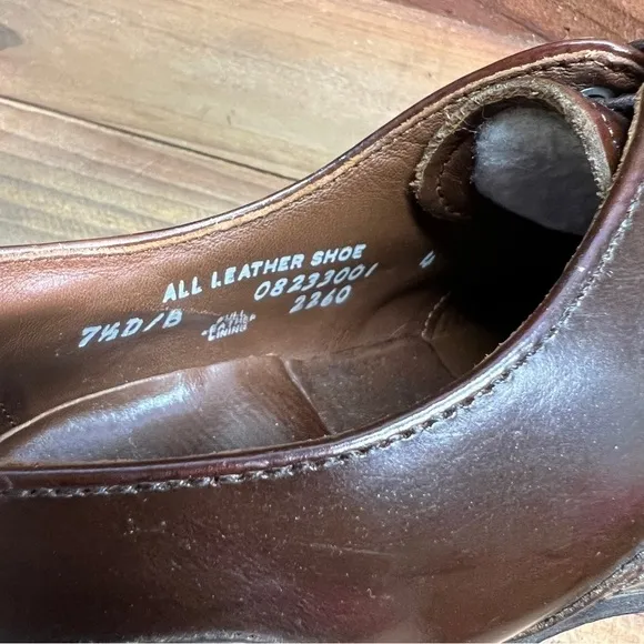 Vintage Hanover Dress Shoes Men's 7.5 D Oxford Wingtip Brown Leather Classic USA