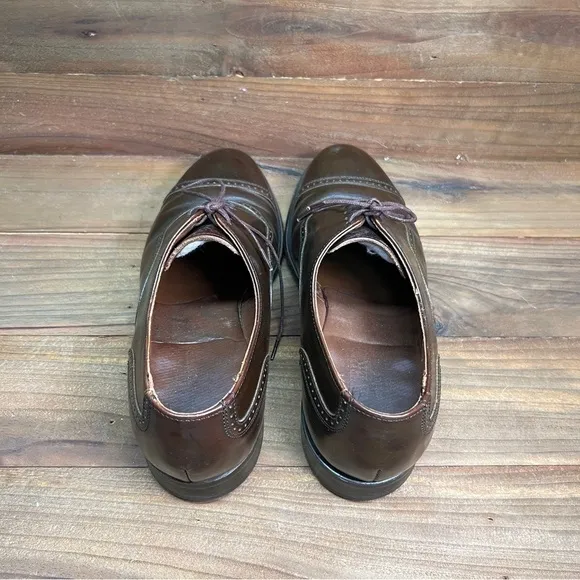 Vintage Hanover Dress Shoes Men's 7.5 D Oxford Wingtip Brown Leather Classic USA