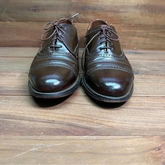Vintage Hanover Dress Shoes Men's 7.5 D Oxford Wingtip Brown Leather Classic USA