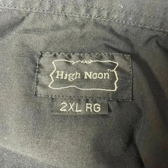 Vintage High Noon Western Shirt Black Long Pearl Snaps Silver Eagle Mens 2XL RG