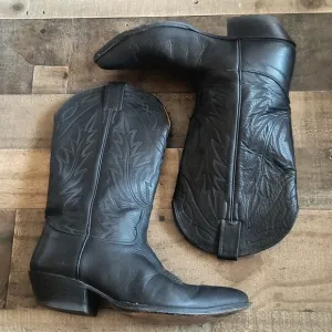 Vintage Nocona Black Leather Western Cowboy Boots Sz 9EEE Men