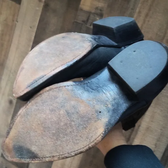Vintage Nocona Black Leather Western Cowboy Boots Sz 9EEE Men