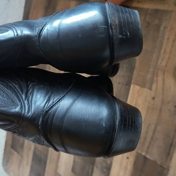 Vintage Nocona Black Leather Western Cowboy Boots Sz 9EEE Men
