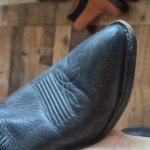 Vintage Nocona Black Leather Western Cowboy Boots Sz 9EEE Men
