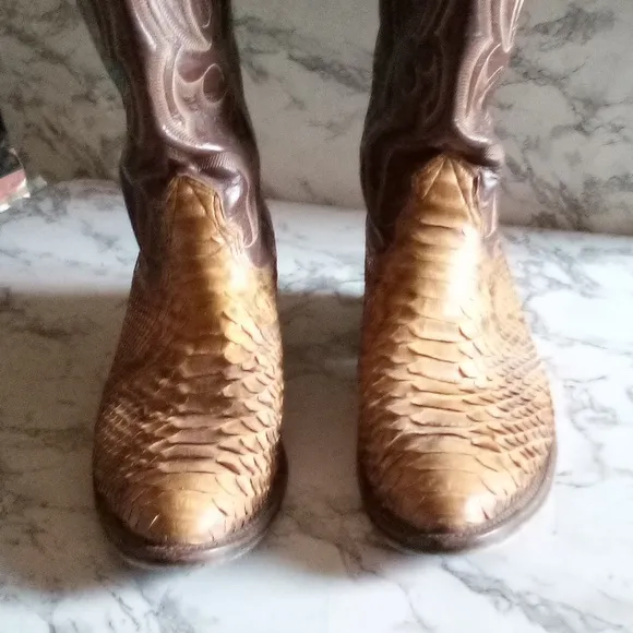 Vintage Nocona  Snakeskin Boots Men Size 9D