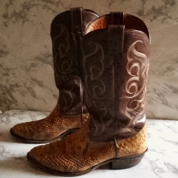 Vintage Nocona  Snakeskin Boots Men Size 9D