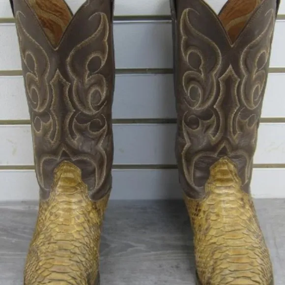Vintage Nocona  Snakeskin Boots Men Size 9D