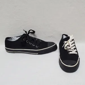 VINTAGE Retro Y2K Juicy Couture Black Asymmetric Lace-up Canvas Low Top Sneakers