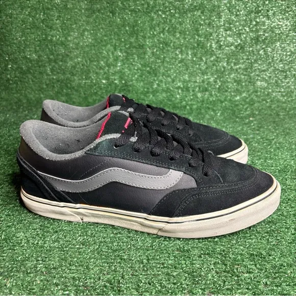 Vintage Vans Low Top Fat Tongue Skateboard Shoes Black Mens Size 12