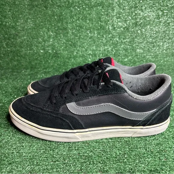 Vintage Vans Low Top Fat Tongue Skateboard Shoes Black Mens Size 12