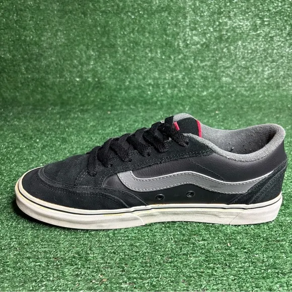 Vintage Vans Low Top Fat Tongue Skateboard Shoes Black Mens Size 12