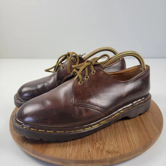 Vtg 90s Doc Martens Oxford Shoes Brown Leather England Leather Men's UK 9 US 10