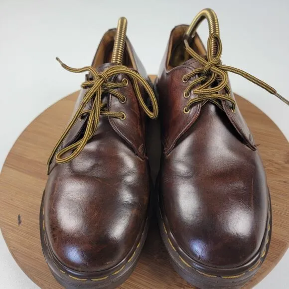 Vtg 90s Doc Martens Oxford Shoes Brown Leather England Leather Men's UK 9 US 10