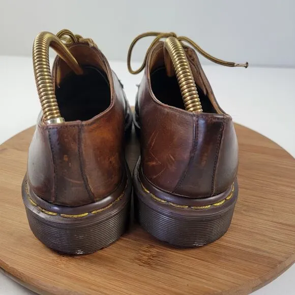 Vtg 90s Doc Martens Oxford Shoes Brown Leather England Leather Men's UK 9 US 10