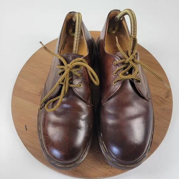 Vtg 90s Doc Martens Oxford Shoes Brown Leather England Leather Men's UK 9 US 10