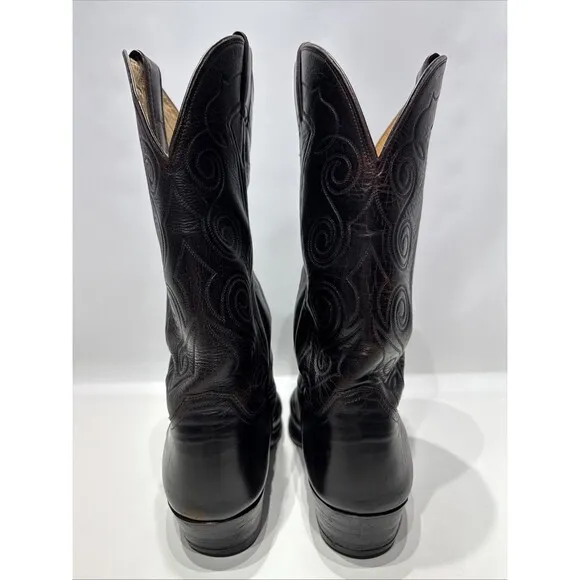 VTG Justin 12&quot; Black Western Boots 1777 Men Size 12B Narrow (*See Description*)