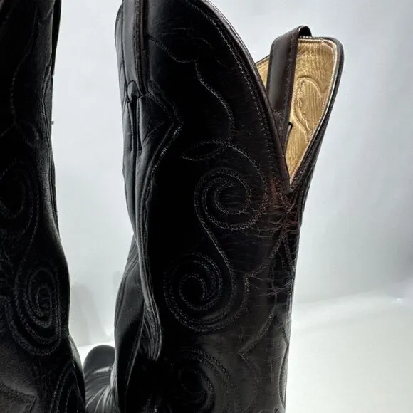 VTG Justin 12&quot; Black Western Boots 1777 Men Size 12B Narrow (*See Description*)