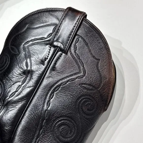 VTG Justin 12&quot; Black Western Boots 1777 Men Size 12B Narrow (*See Description*)