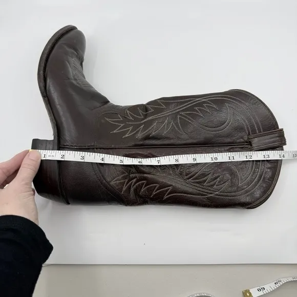 VTG TONY LAMA USA TX Brown Cowboy Boots‎ Men 9.5 D Black Label Western Southwest