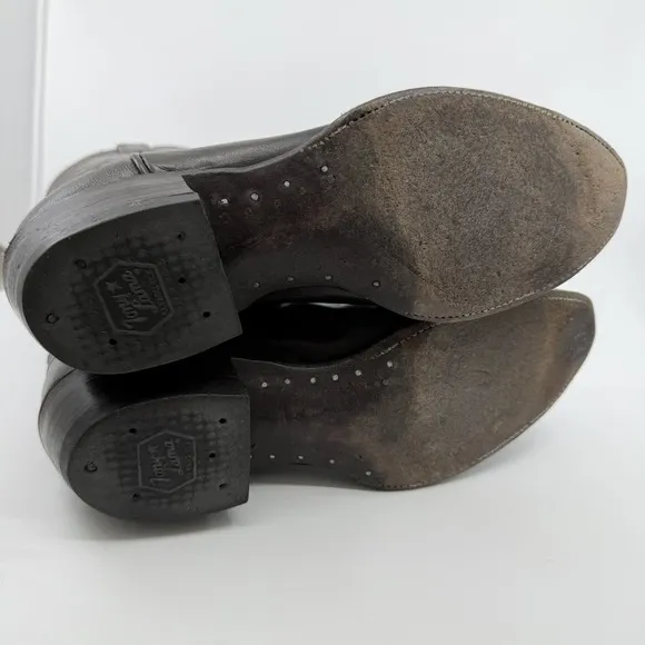 VTG TONY LAMA USA TX Brown Cowboy Boots‎ Men 9.5 D Black Label Western Southwest