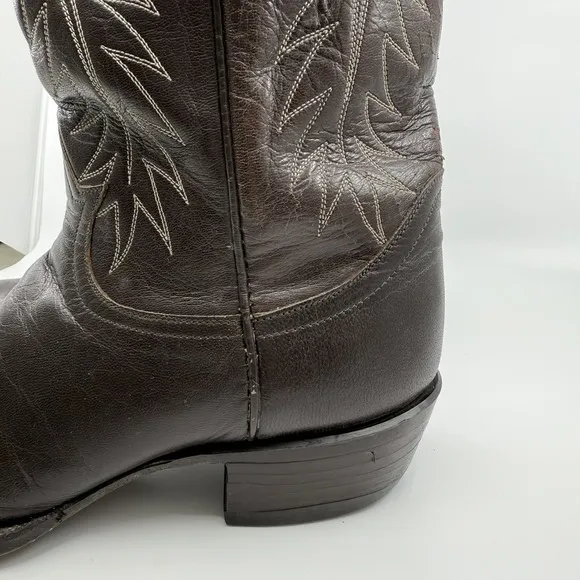 VTG TONY LAMA USA TX Brown Cowboy Boots‎ Men 9.5 D Black Label Western Southwest