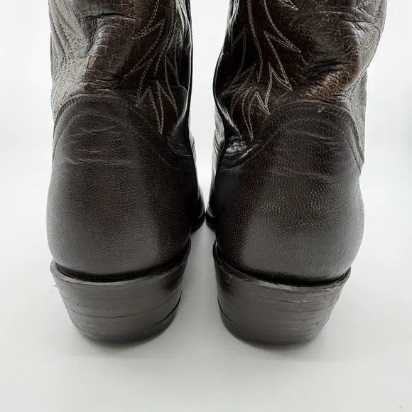 VTG TONY LAMA USA TX Brown Cowboy Boots‎ Men 9.5 D Black Label Western Southwest