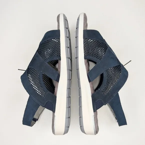 Walking Cradles NWOT Spencer Leather Open Toe Slingback Sandal blue size 9