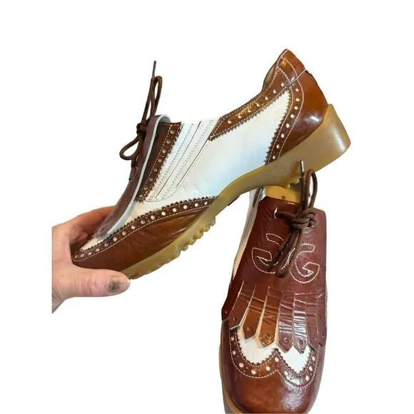 Walter Genuin - Chloe golf shoes made in Italy brown and white sz 6