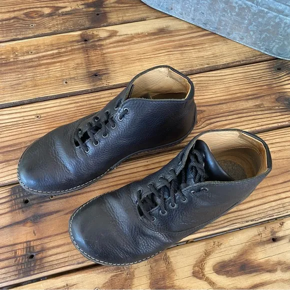 Wolky Leather Lace up Booties Ankle boots Men N7 Black made in Portugal