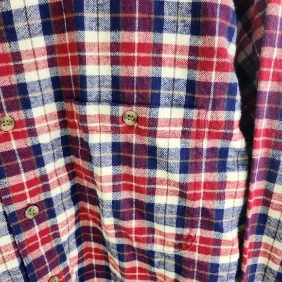 Woolrich Shirt Mens XL Plaid Flannel  Long Sleeve Navy/Black/Red/White