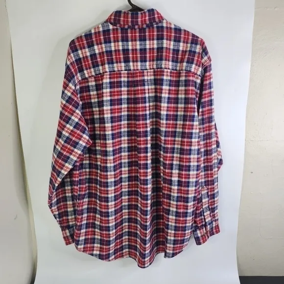 Woolrich Shirt Mens XL Plaid Flannel  Long Sleeve Navy/Black/Red/White