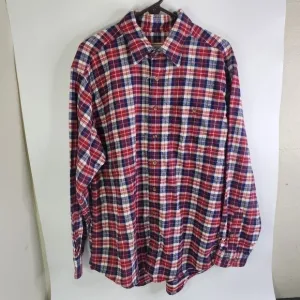 Woolrich Shirt Mens XL Plaid Flannel  Long Sleeve Navy/Black/Red/White