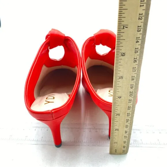 YDN Women's Pointed Toe Kitten Heeled Clogs Mules Knots Slip On Low Heel Sandals