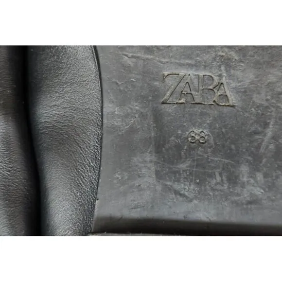 Zara black Buckle Leather Ballet Flats Shoes Size EU 38/US 7.5