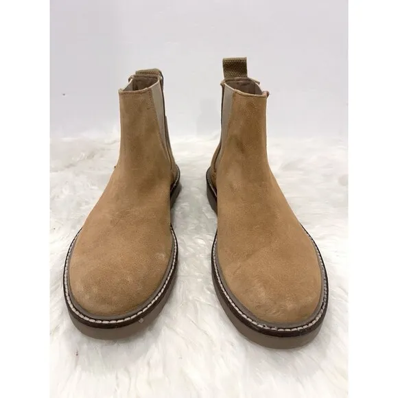 Zara Men Chelsea Ankle Boots Split Suede Leather Beige Size US 6 New 2001/820