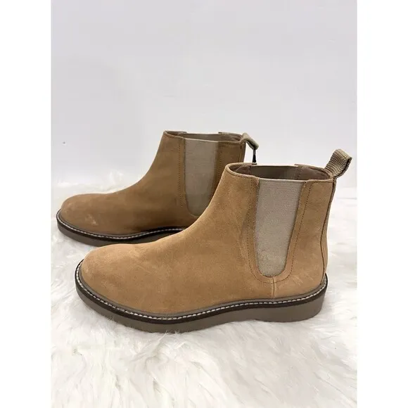 Zara Men Chelsea Ankle Boots Split Suede Leather Beige Size US 6 New 2001/820