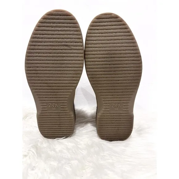 Zara Men Chelsea Ankle Boots Split Suede Leather Beige Size US 6 New 2001/820