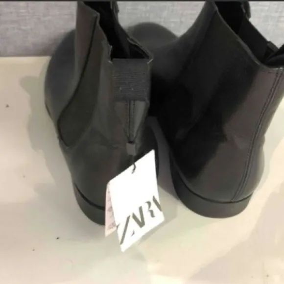 Zara Men, Men's Black leather Boots, Size 11 and 7