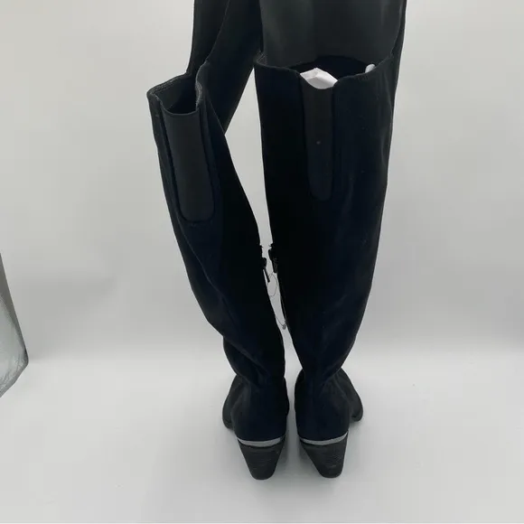Zodiac Women Suede Over The Knee High Heeled Boots Shoes Black Size 6.5 (NWOT)
